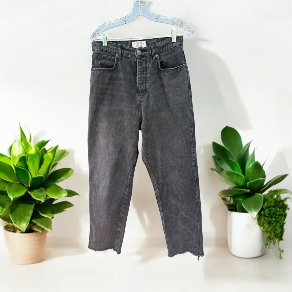 We the Free Black Denim Curvy Button-Fly Jeans Size 31